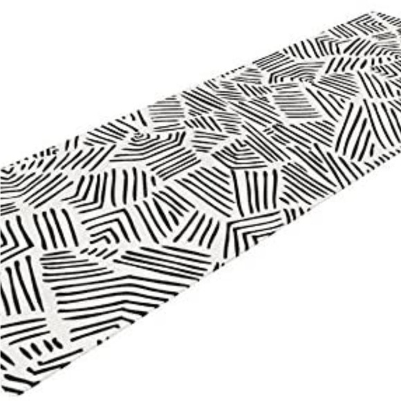 KESS InHouse Design Inca Lines 
White Black Exercise Yoga Mat 72"x 24" • NWT - Picture 1 of 6